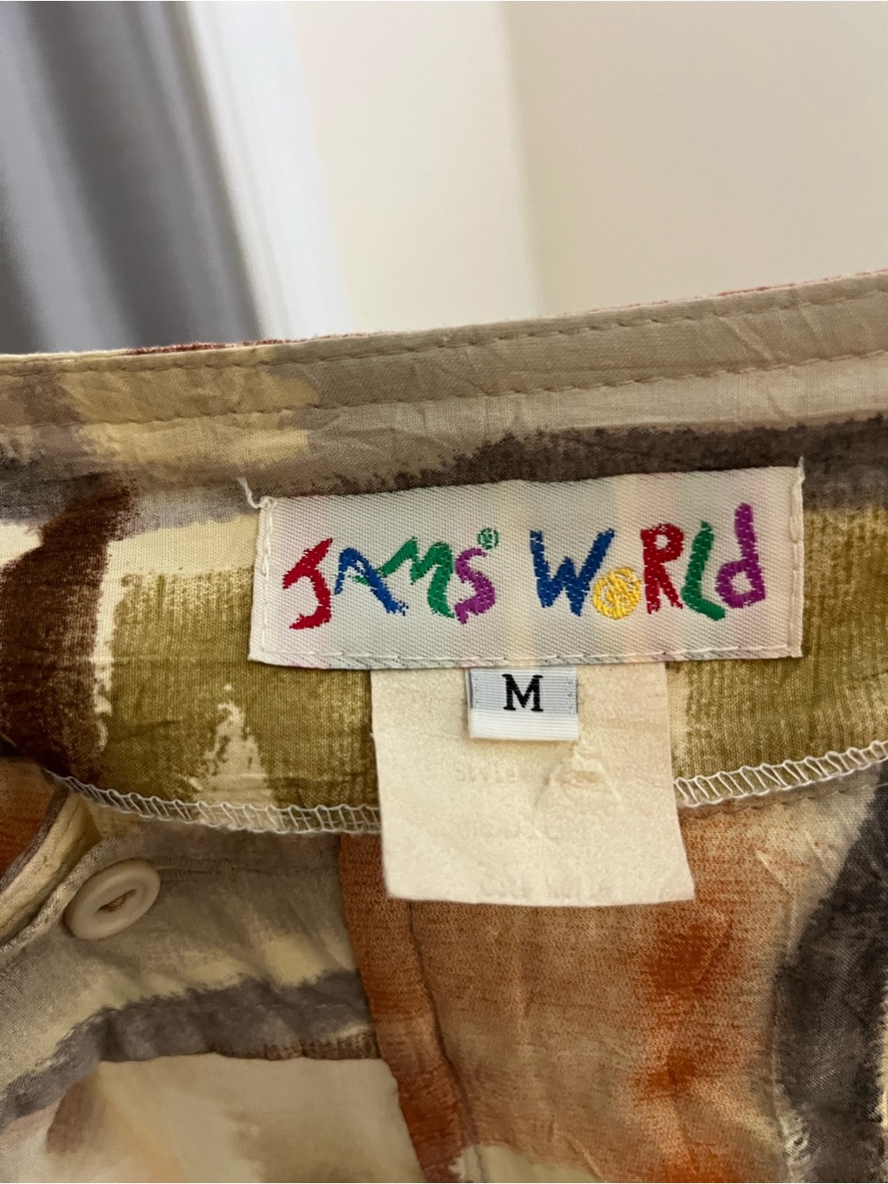 Vtg Jams World Wrap Midi Skirt M in Earthtones 90s - Picture 5 of 6